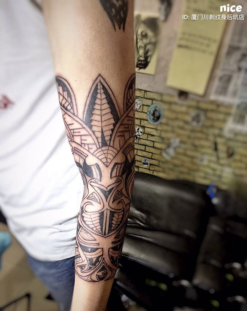 玛雅图腾，耗时六个小时，纹身图片