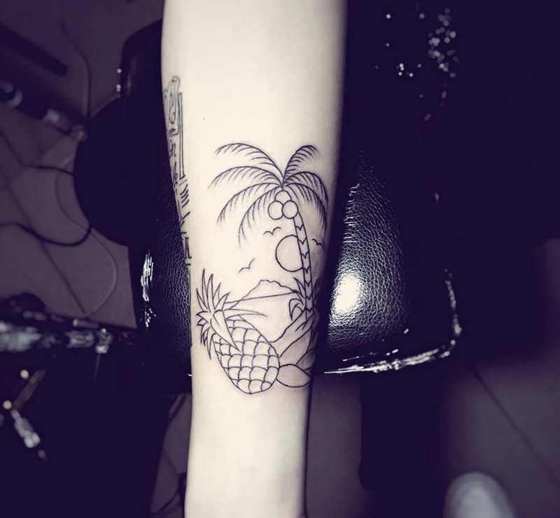 菠萝纹身图片