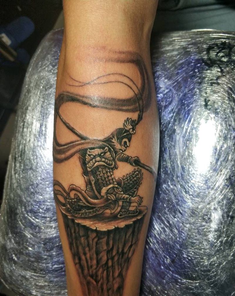 大圣归来纹身图片_手臂传统人物鬼神成品纹身图案