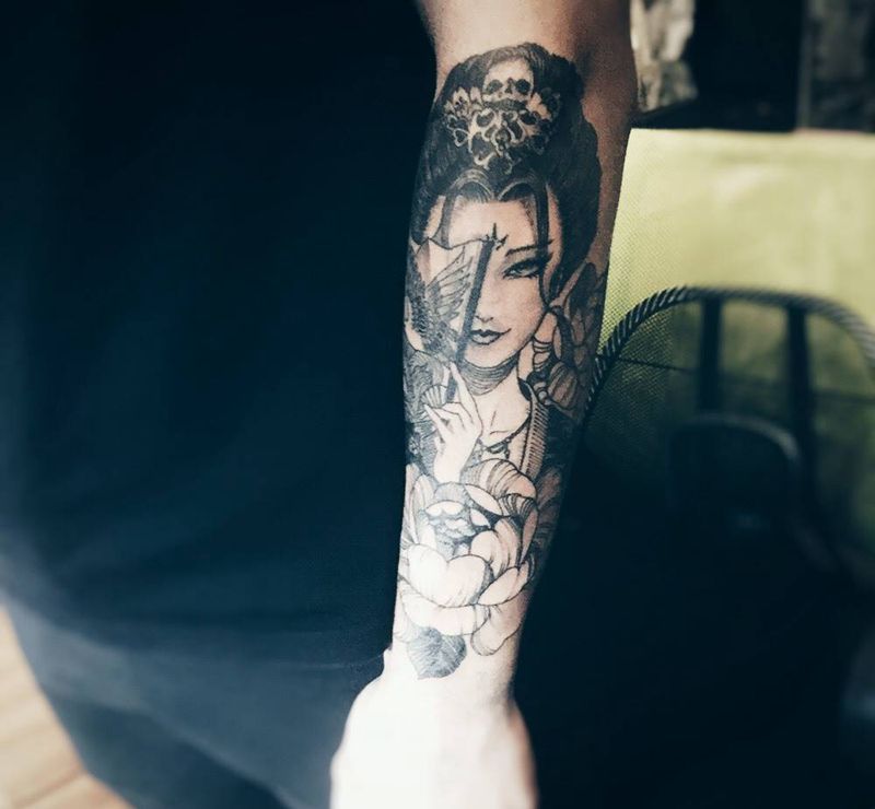 艺妓纹身图片