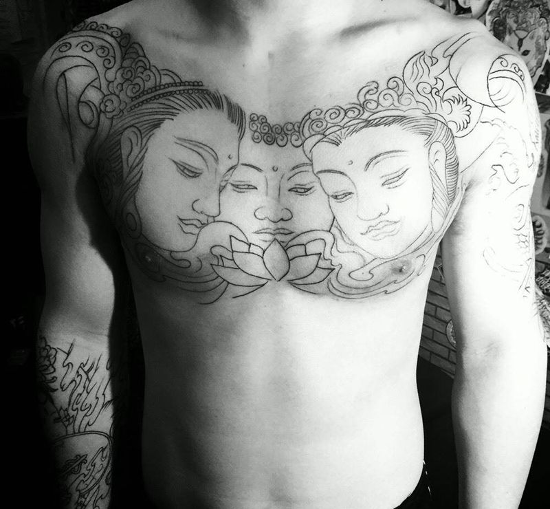 善念佛纹身图片