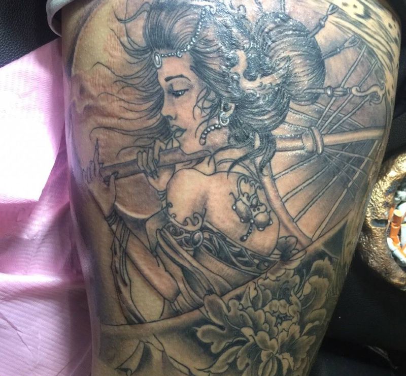 艺妓纹身图片