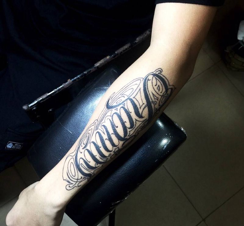 花体字纹身图片