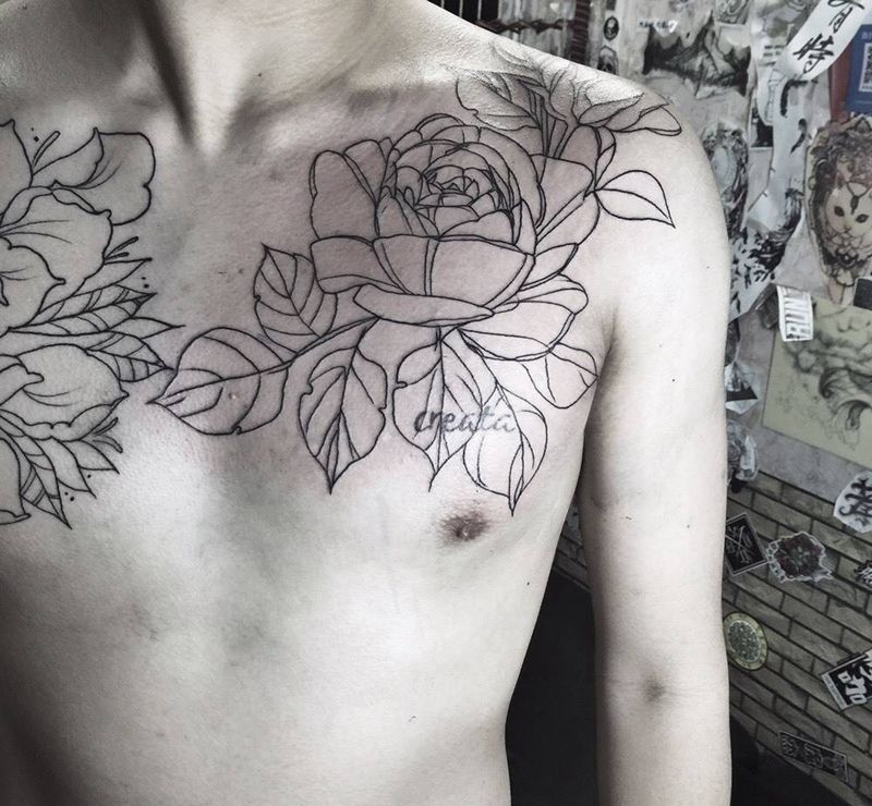 花胸纹身图片