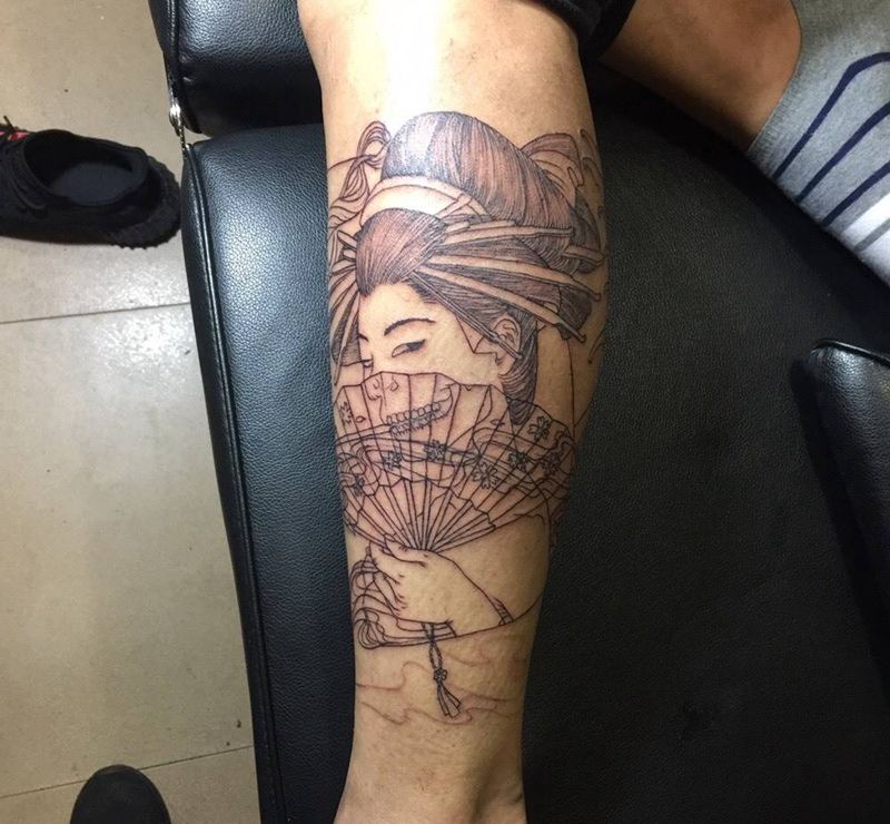 艺妓纹身图片