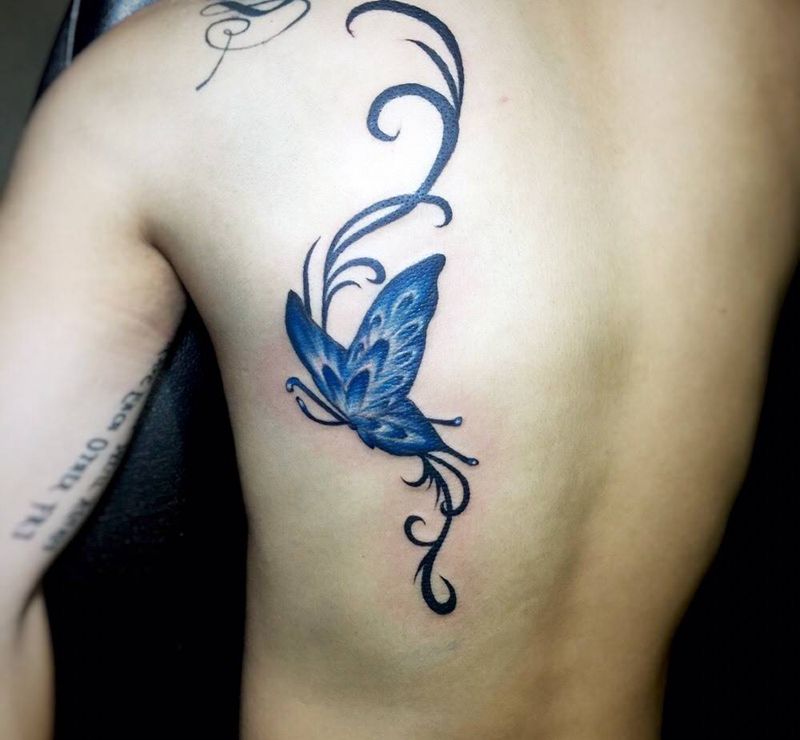 老客户，蝴蝶纹身图片