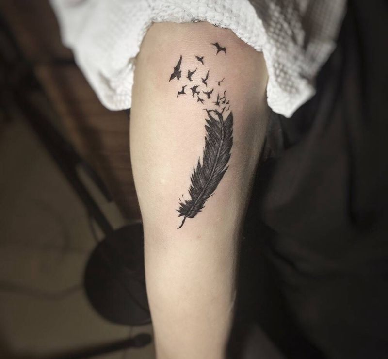 羽毛纹身图片
