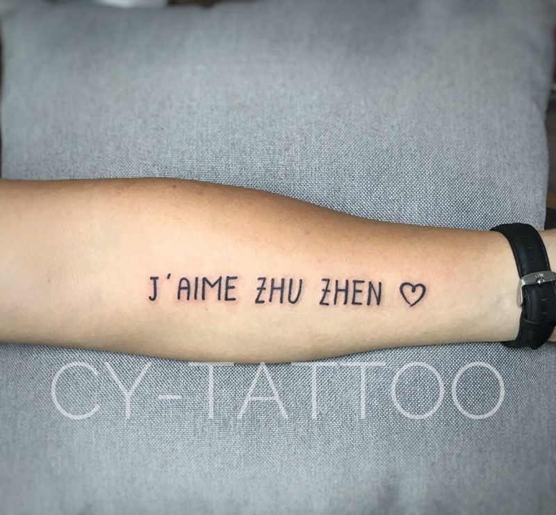 情侣纹身英文纹身纹身图片_欧美成品手臂胸部腿部清新几何字符原创纹身图案