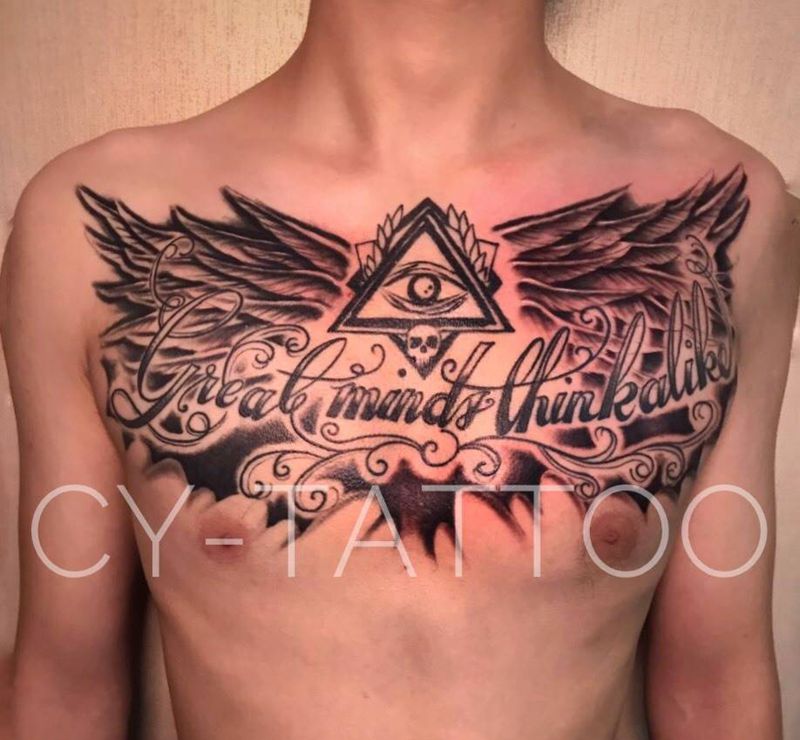 花胸添加纹身图片_动物几何欧美写实原创胸部成品背部肩部传统纹身图案