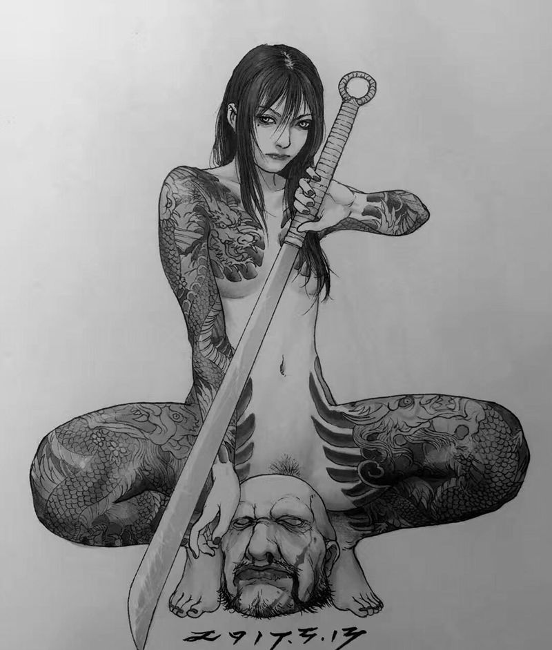 至善里都有恶魔纹身图片_手稿纹身图案