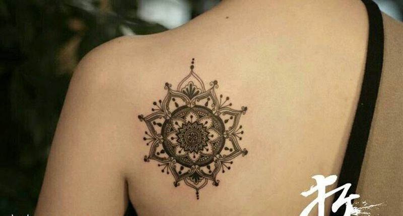 梵花纹身纹身图片_肩部手臂欧美传统习俗清新几何字符图腾成品纹身图案