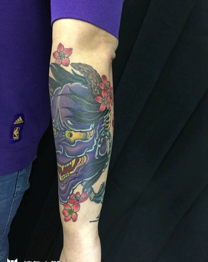 原创般若完成纹身图片_手臂腿部传统鬼神宗教原创成品纹身图案