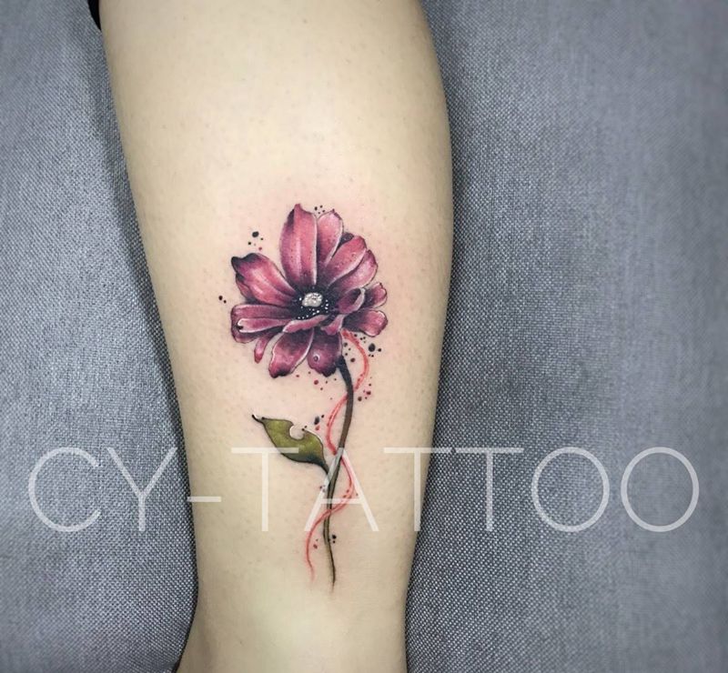 小清新纹身图片_原创植物静物欧美清新写实手臂腿部成品纹身图案