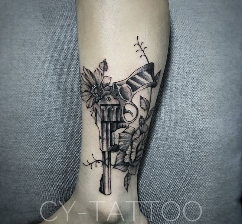 原创设计遮盖旧纹身纹身图片_原创几何植物静物欧美传统写实清新手臂腿部纹身图案