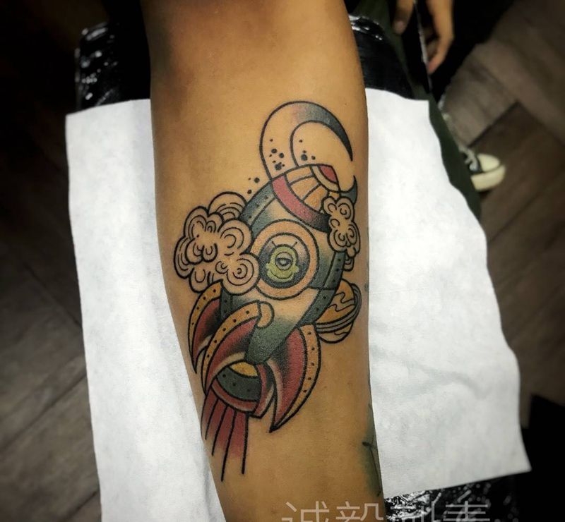 火箭纹身图片_手臂腿部Old SchoolNew School纹身图案