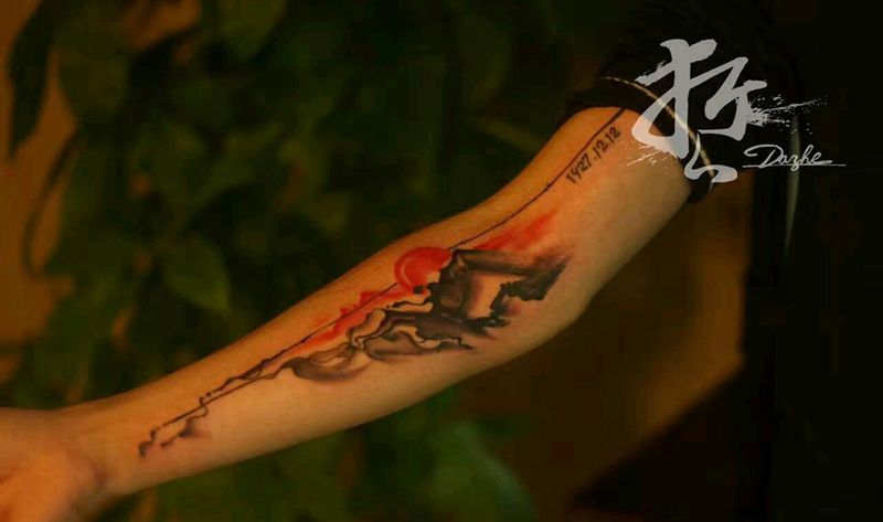 写意水墨纹身图片