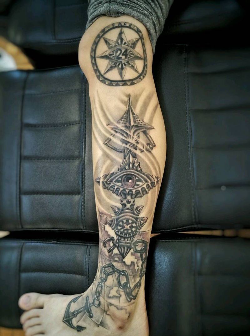 原创作品纹身图片_手臂腿部欧美写实几何静物图腾宗教原创成品纹身图案