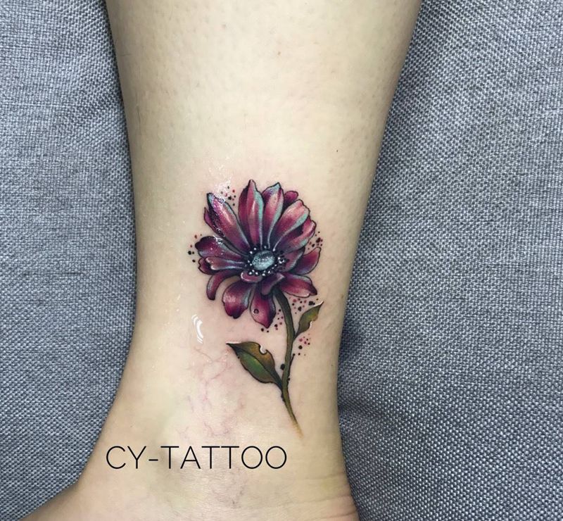 原创设计遮盖疤痕纹身图片_原创植物欧美清新写实国画成品手臂腿部脚部纹身图案