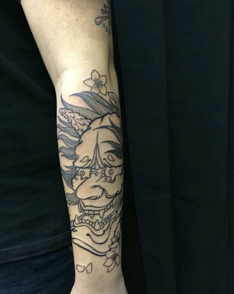 原创般若，手机拍摄，无PS纹身图片_手臂传统人物鬼神原创成品手稿纹身图案