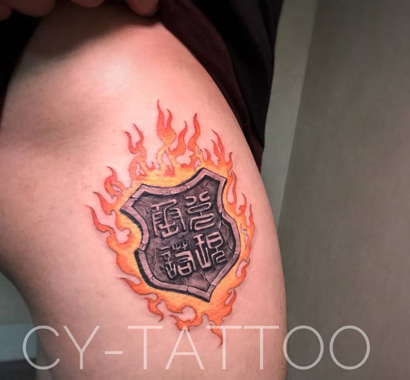 原创纹身作品纹身图片_原创几何静物字符欧美传统写实手臂腿部成品纹身图案