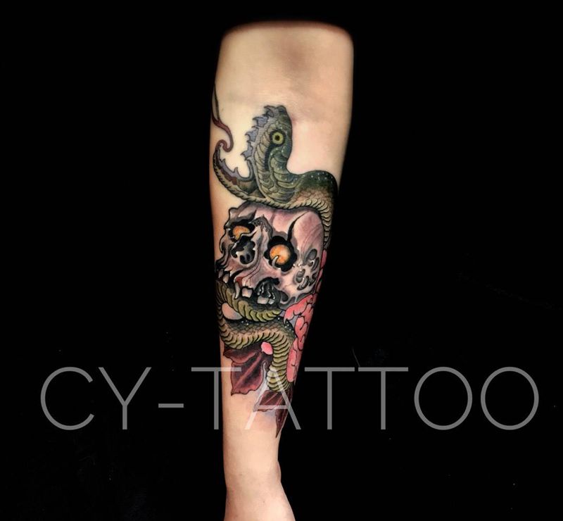 newschool纹身纹身图片_动物人物欧美传统清新腿部手臂成品贴纸背部纹身图案