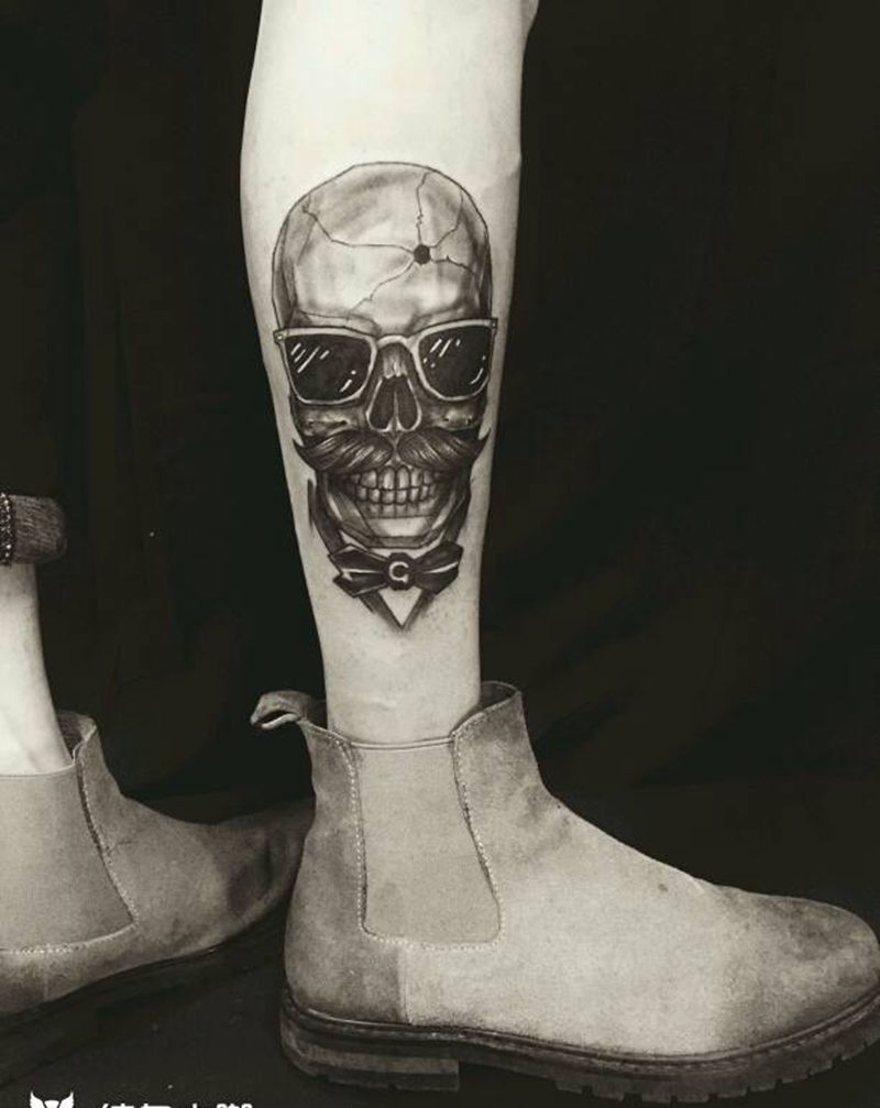 原创作品纹身图片_手臂腿部欧美写实鬼神原创成品手稿插画纹身图案