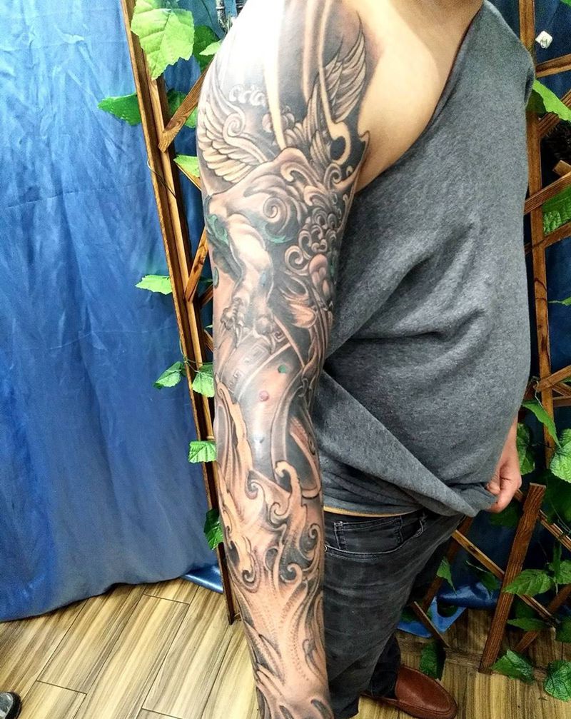 貔貅纳财纹身图片