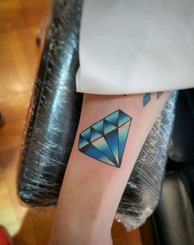 school钻石纹身图片_手臂腿部欧美清新几何静物情侣成品手稿纹身图案