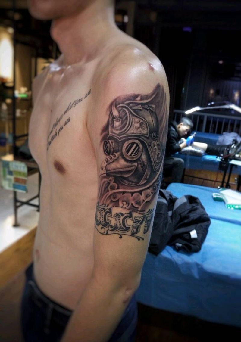 原创作品《瘟疫医生》纹身图片_手臂腿部欧美肖像写实动物人物鬼神原创成品纹身图案