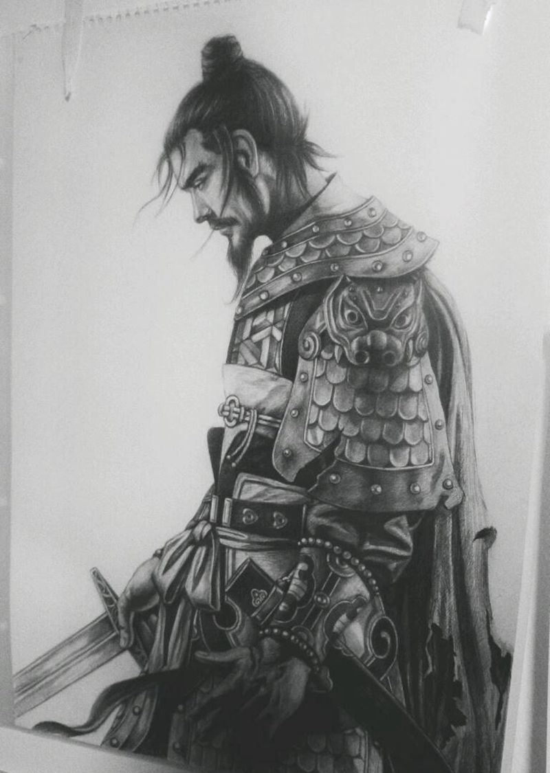 诚毅刺青手稿作品纹身图片_腰部手臂腿部欧美传统肖像写实人物手稿插画纹身图案