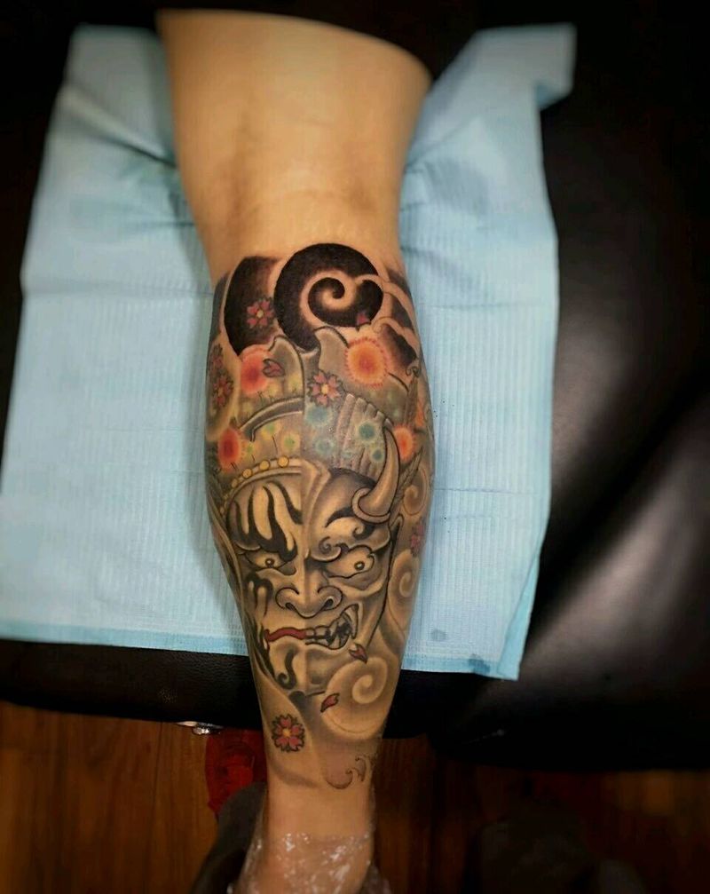 八家将修改完成纹身图片_手臂腿部传统习俗国画人物鬼神成品纹身图案