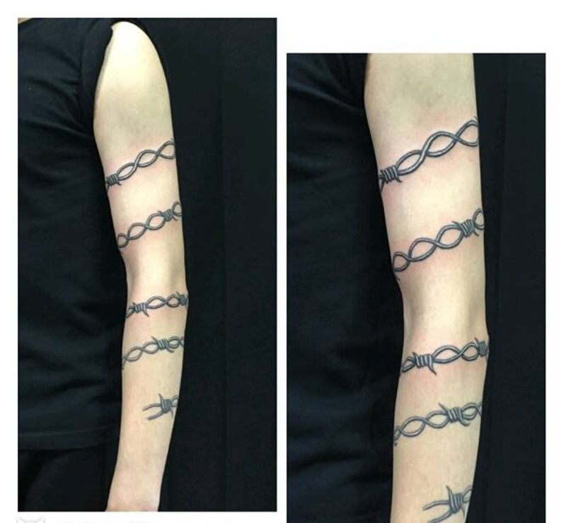 原创作品纹身图片_手臂欧美写实几何原创成品手稿纹身图案