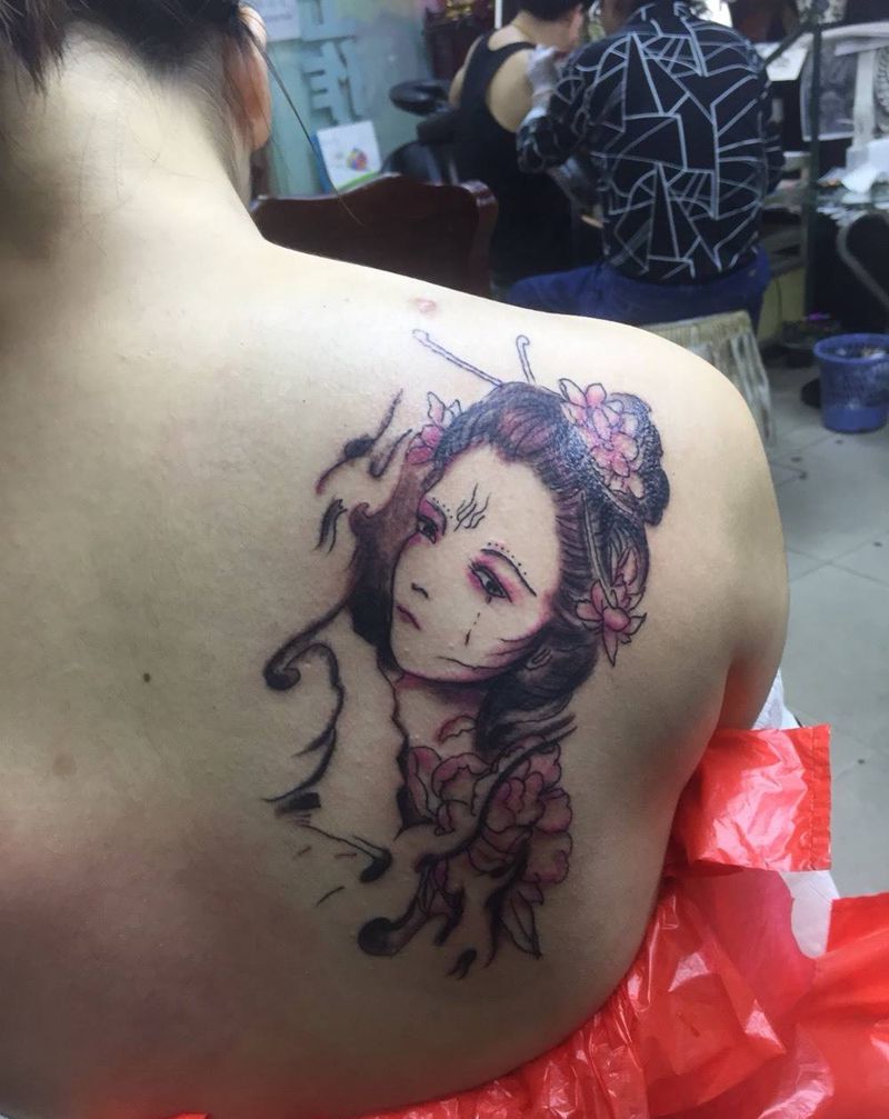 艺妓纹身图片