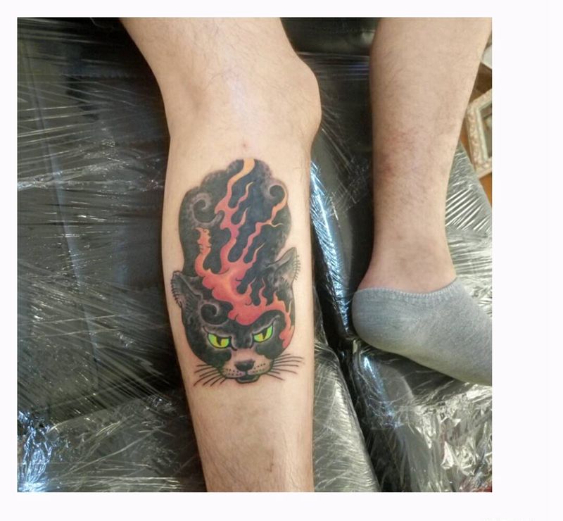 浮世绘猫咪纹身图片_手臂腿部传统习俗国画动物人物鬼神图腾成品纹身图案