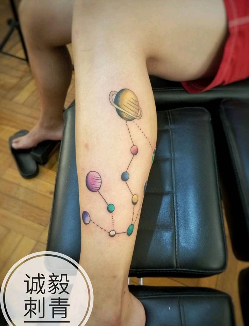 小清新纹身纹身图片_手臂腿部欧美清新贴纸几何动物成品纹身图案