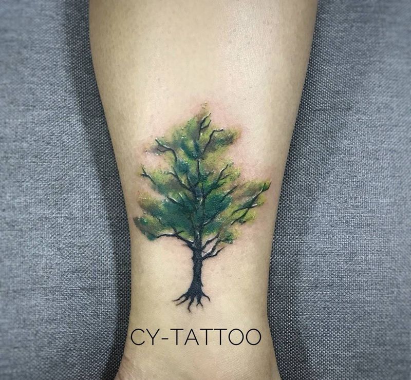 原创设计遮盖旧纹身纹身图片_原创静物植物欧美清新写实手臂腿部成品纹身图案