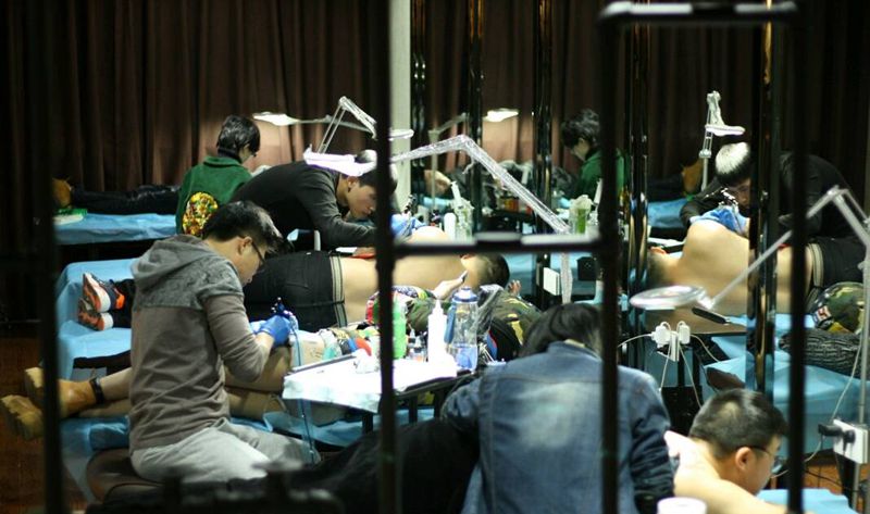 工作室花絮纹身图片_人物原创成品手稿插画纹身图案