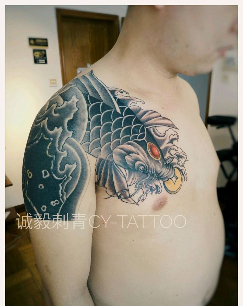 原创设计遮盖旧纹身纹身图片_肩部胸部手臂传统习俗清新动物植物原创成品纹身图案