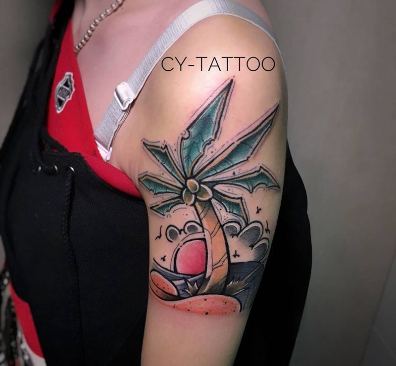 顺师傅原创作品纹身图片_原创几何欧美传统清新手臂腿部成品手稿插画纹身图案