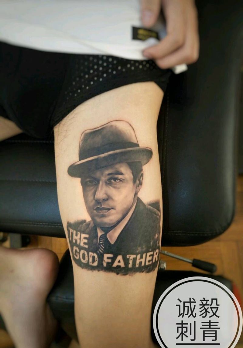 阿尔帕西诺肖像纹身纹身图片_胸部手臂腿部欧美肖像写实字符人物原创成品纹身图案