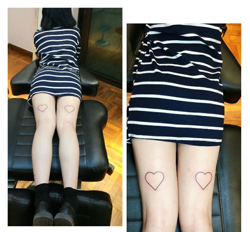 小清新纹身图片_臀部腿部欧美清新几何图腾成品纹身图案