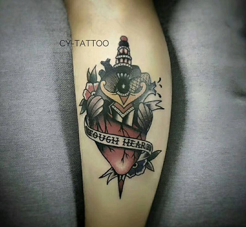 原创old school心脏纹身图片