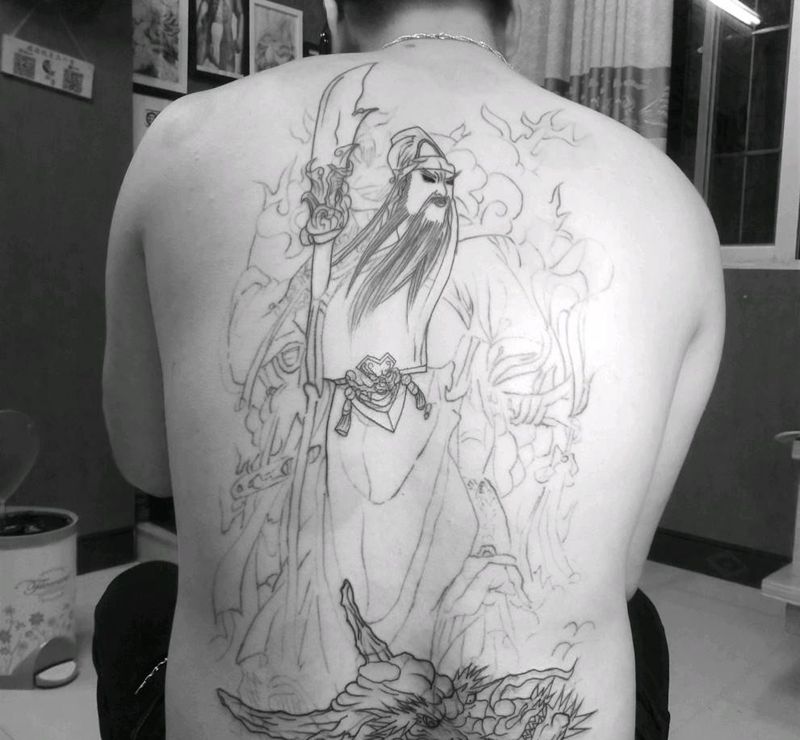 修改失败满背(未完)纹身图片