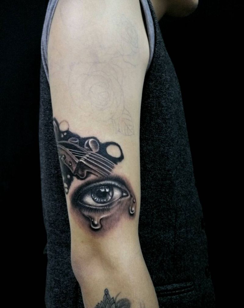 未完成写实纹身图片_手臂腿部欧美写实成品纹身图案