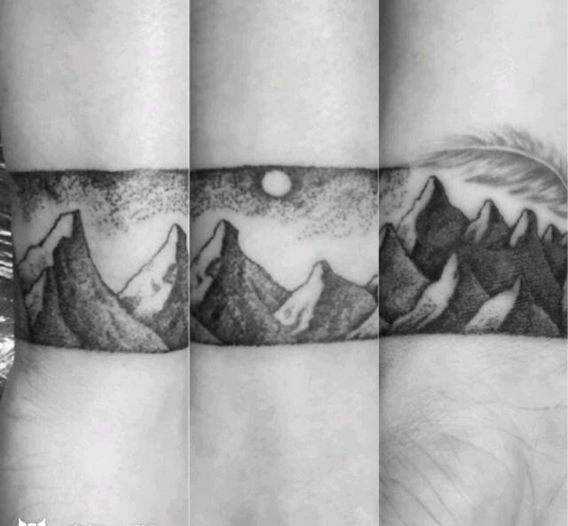 点刺原创设计，盖中盖纹身图片_手臂腿部欧美清新写实几何图腾原创成品手稿纹身图案