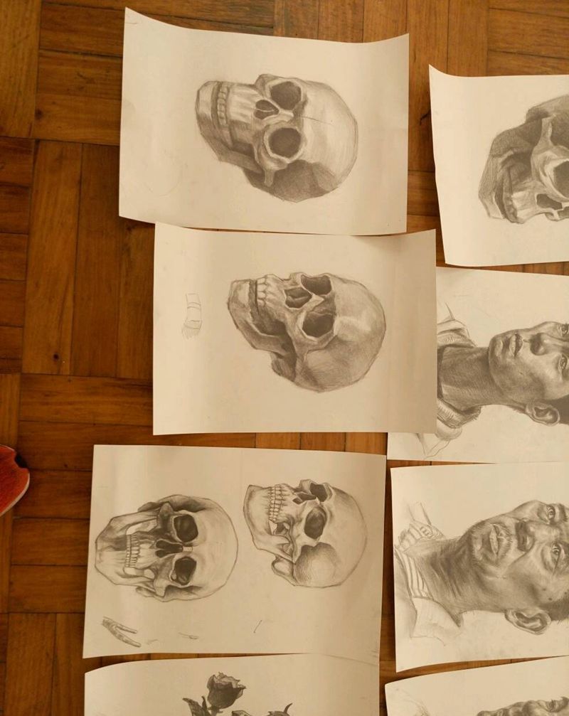 两个小徒弟作业纹身图片_欧美肖像写实国画人物成品手稿插画纹身图案