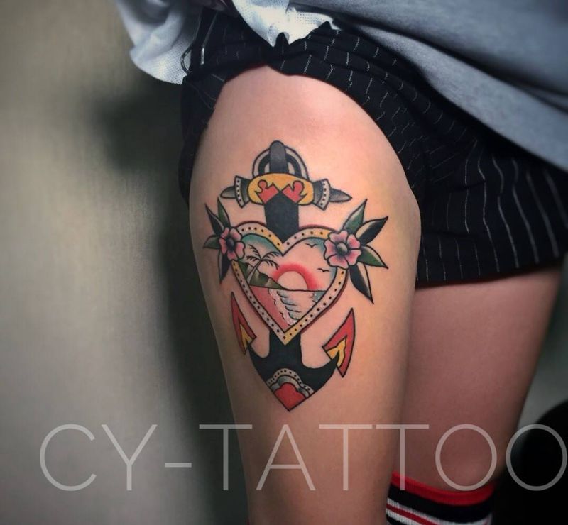 old school纹身图片_几何动物植物欧美传统成品手臂腿部纹身图案