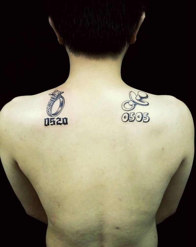 原创作品纹身图片_肩部手臂欧美清新写实静物原创纹身图案