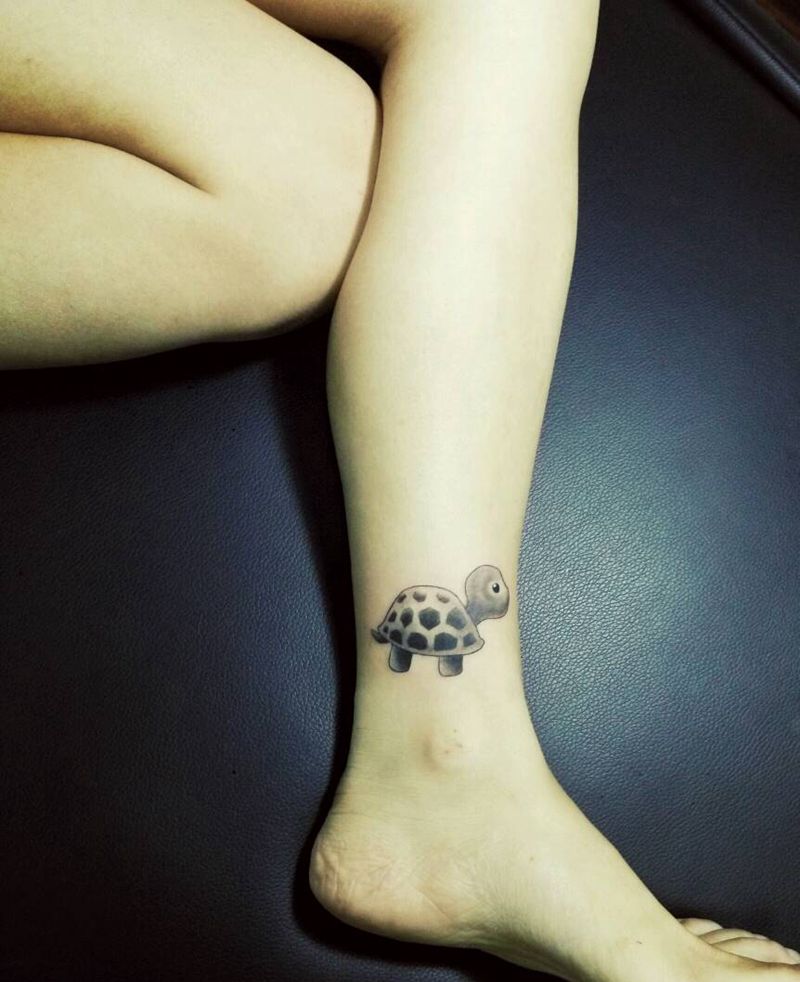 小清新纹身图片_腿部脚部欧美清新动物纹身图案