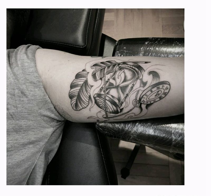 诚毅刺青原创作品纹身图片_手臂腿部欧美清新几何静物原创手稿插画纹身图案